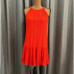 MSK Orange Sleeveless Ruffle Hem Dress Size M
